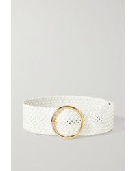 Anderson's Woven Leather Waist Belt - White