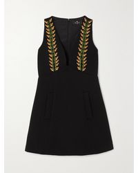 Etro - Minikleid aus crêpe aus einer wollmischung mit stickereien - Lyst