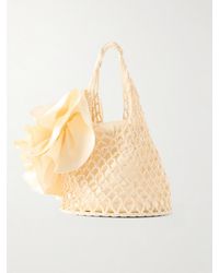 Magda Butrym - Devana Mini Leather-Trimmed Silk And Cotton-Blend Knitted Top-Handle Bag - Lyst