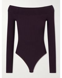 Alaïa - Off-The-Shoulder Ribbed-Knit Bodysuit - Lyst