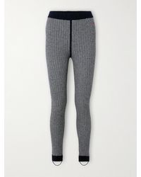 Perfect Moment - Jazzy Ribbed Striped Wool And Cashmere-Blend Leggings - Lyst
