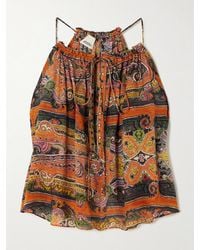 Isabel Marant - Marilou Embellished Paisley-Print Silk-Voile Camisole - Lyst