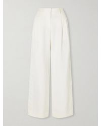 Twp - Sulli Pleated Striped Coated Woven Wide-Leg Pants - Lyst