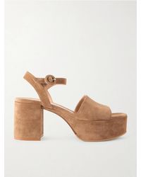 Gianvito Rossi - Carol 35 Suede Platform Sandals - Lyst