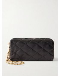 Saint Laurent - Cassandre Bijou Quilted Textured-Leather Pouch - Lyst