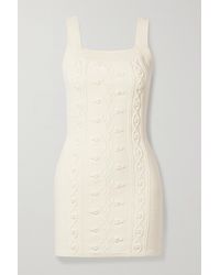 Reformation + Net Sustain Cento Cable-knit Organic Cotton Mini Dress - White