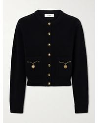 Chloé - Cropped Embellished Wool And Cashmere-Blend Cardigan - Lyst