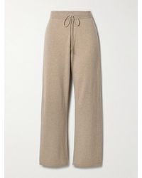 Nili Lotan - Lyric Recycled-Cashmere And Wool-Blend Wide-Leg Track Pants - Lyst