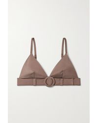 Evarae + Net Sustain Sabine Belted Stretch-econyl Bikini Top - Brown