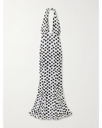 Norma Kamali - Neckholder-Robe Aus Stretch-Jersey Mit Punkten Und Cut-Out - Lyst