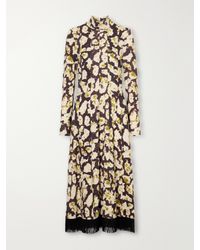 Cara Cara - Troy Floral-Print Fringe-Trimmed Cotton-Blend Jersey Midi Dress - Lyst