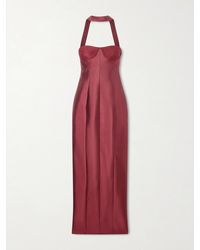 Danielle Frankel - Lette Paneled Tulle-Trimmed Wool And Silk-Blend Twill Gown - Lyst