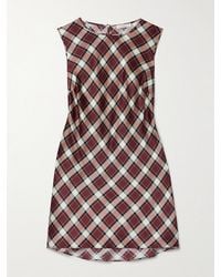 Doen - Alamere Checked Silk-Satin Mini Dress - Lyst