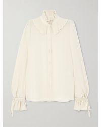 Valentino Garavani - Ruffled Silk Crepe De Chine Shirt - Lyst