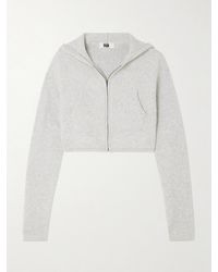 RE/DONE - Net Sustain + Pamela Anderson Cropped Brushed Organic Cotton-Blend Hoodie - Lyst