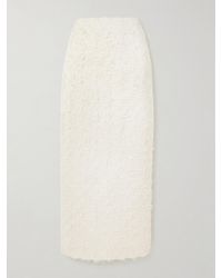 D'Estree - Monica Frayed Organic Cotton-Twill Midi Skirt - Lyst