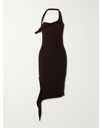 Courreges - Undressed Asymmetric Draped Ribbed-Knit Midi Dress - Lyst