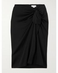 Stella McCartney - Wrap-Effect Draped Satin Midi Skirt - Lyst