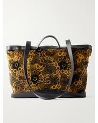 Dries Van Noten - Carter Printed Leather-Trimmed Velvet Tote - Lyst