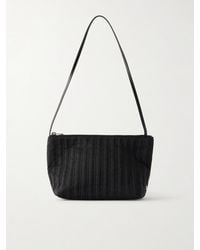 Valesque - Corset Leather-Trimmed Quilted Satin-Shell Shoulder Bag - Lyst