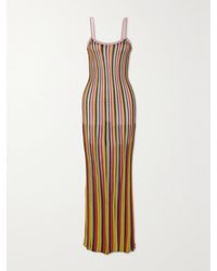 Zimmermann - Alight Striped Metallic Ribbed-Knit Maxi Dress - Lyst