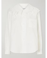 Comme des Garçons - Broderie Anglaise-Trimmed Cotton-Poplin Blouse - Lyst