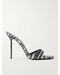 Paris Texas - Lidia 105 Zebra-Print Canvas Mules - Lyst