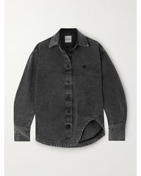 The Attico - Eliza Asymmetric Embroidered Denim Shirt - Lyst