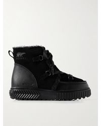 Sorel - Bottines En Daim Et En Cuir Doublées De Peau Lainée Synthétique Ona Ave - Lyst