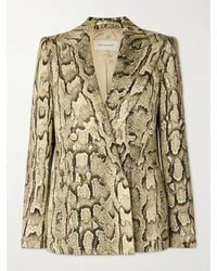 Dries Van Noten - Doppelreihiger Blazer Aus Webstoff Mit Schlangenprint - Lyst