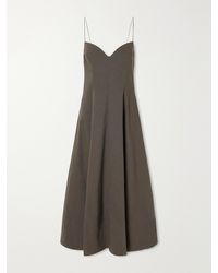 St. Agni - Cami Stretch Cotton-Blend Poplin Midi Dress - Lyst
