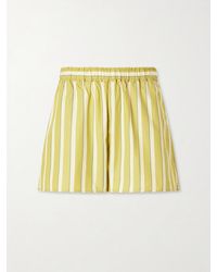 La Ligne - Shelby Striped Cotton-Poplin Shorts - Lyst