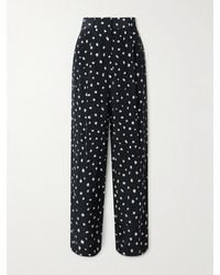 Blazé Milano - Mariquita Fox Pleated Printed Silk Crepe De Chine Tapered Pants - Lyst