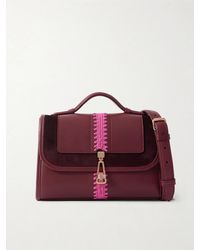 Gabriela Hearst - Leonora Small Crochet And Suede-Trimmed Leather Top-Handle Bag - Lyst