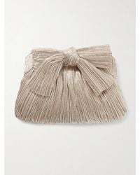 Loeffler Randall - Rayne Bow-Embellished Plissé-Lamé Clutch - Lyst
