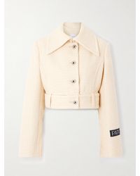 Patou - Belted Appliquéd Wool-Blend Tweed Jacket - Lyst