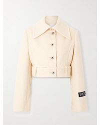 Patou - Jacke Aus Tweed Aus Einer Wollmischung Mit Applikation Und Gürtel - Lyst