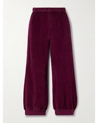 Suzie Kondi - Tosk Cropped Cotton-Blend Velour Track Pants - Lyst