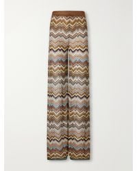 Missoni - Sequined Metallic Crochet-Knit Wide-Leg Pants - Lyst