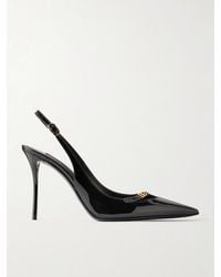 Dolce & Gabbana - 105 Logo-Embellished Patent-Leather Slingback Pumps - Lyst