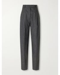 Rohe - Daria Pleated Wool-Blend Straight-Leg Pants - Lyst
