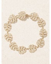 Sydney Evan - Monstera Leaf Eternity 14-Karat Diamond Bracelet - Lyst
