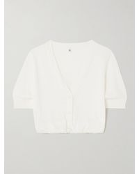 R13 - Verkürzter Cardigan Aus Leinen Mit Raffung - Lyst
