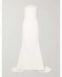 Clio Peppiatt - Olympia Strapless Faux Pearl-Embellished Tulle Gown - Lyst