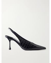 Jimmy Choo - Isa 80 Croc-Effect Leather Slingback Pumps - Lyst