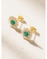 Suzanne Kalan - 18-Karat, Diamond And Emerald Earrings - Lyst