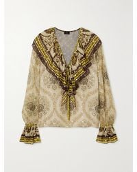 Etro - Paisley-Print Metallic Fil Coupé Silk-Blend Blouse - Lyst