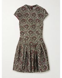 Jonathan Simkhai - Elowen Pleated Metallic Jacquard Mini Dress - Lyst