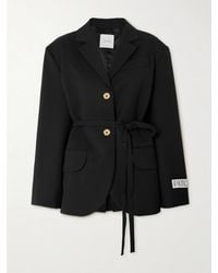 Patou - Belted Stretch-Wool Twill Blazer - Lyst