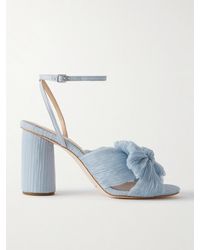 Loeffler Randall - Camellia Bow-Embellished Plissé-Organza Sandals - Lyst